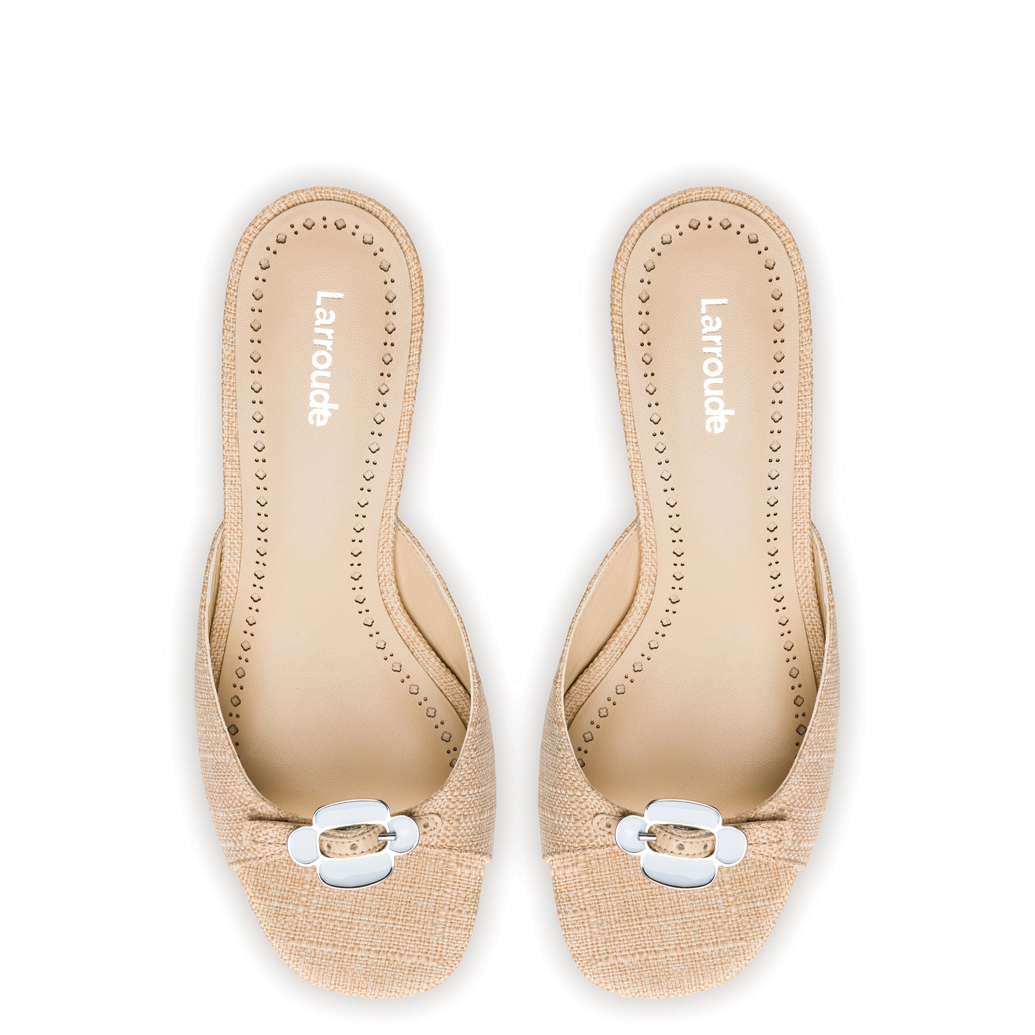 Daisy Mule In Beige Raffia