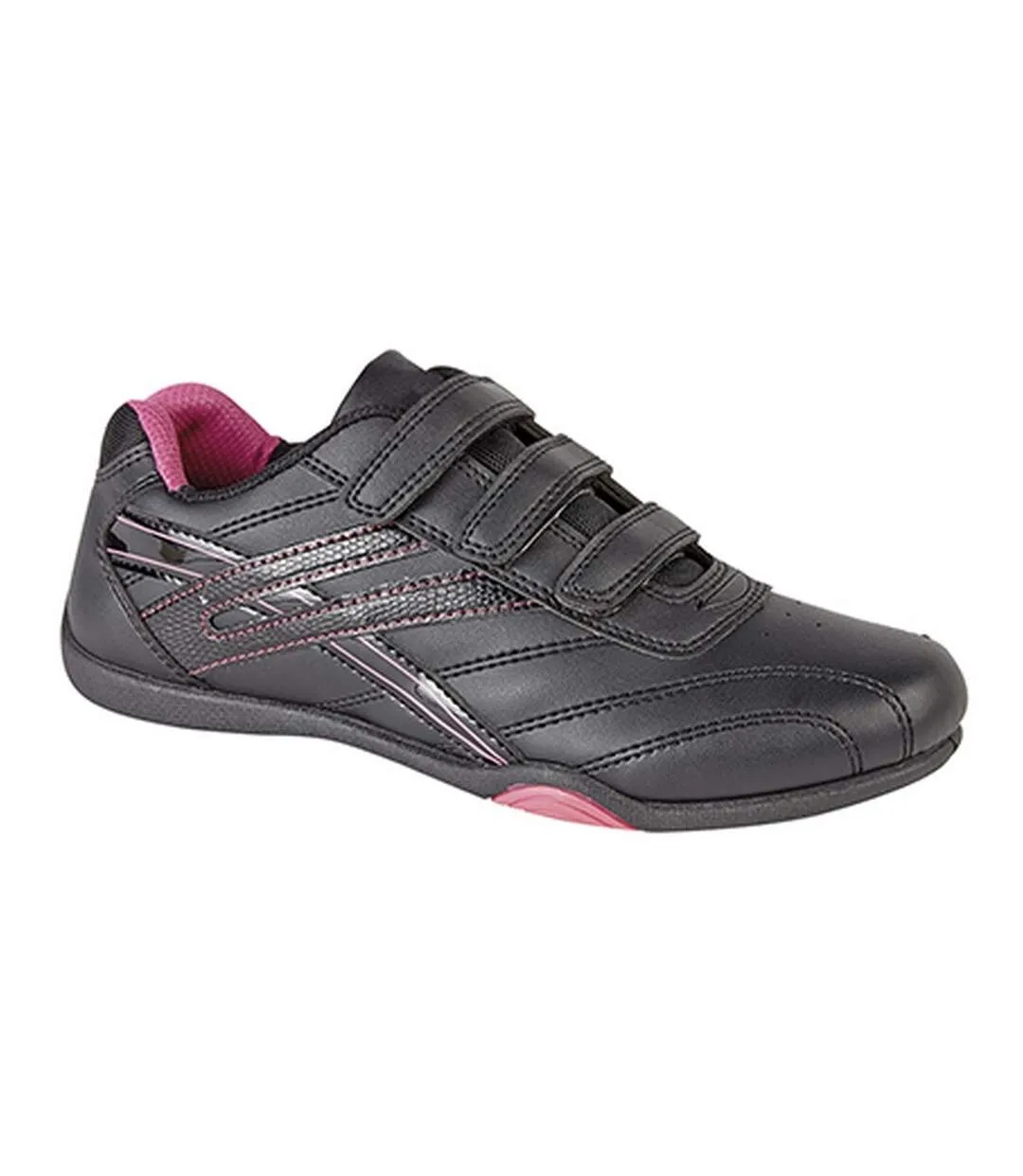 Dek Womens/Ladies Raven 3 Touch Fastening Trainers (Black/Fuchsia) - UTDF915