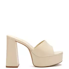 Dolly Mule In Ivory Leather