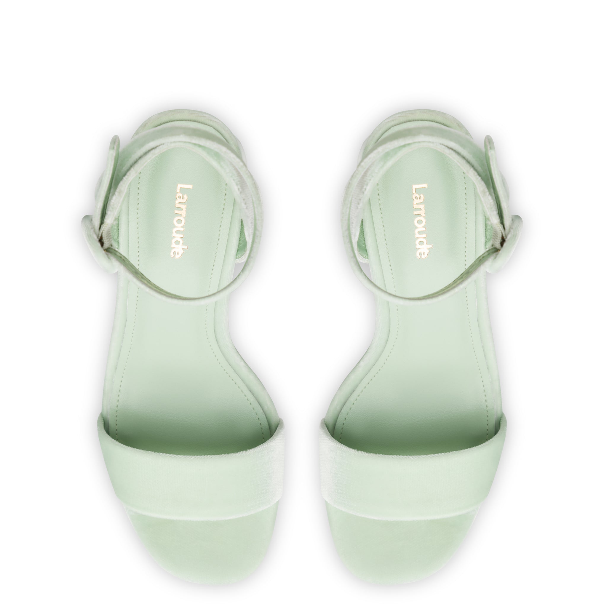 Dolly Sandal In Mint Green Velvet