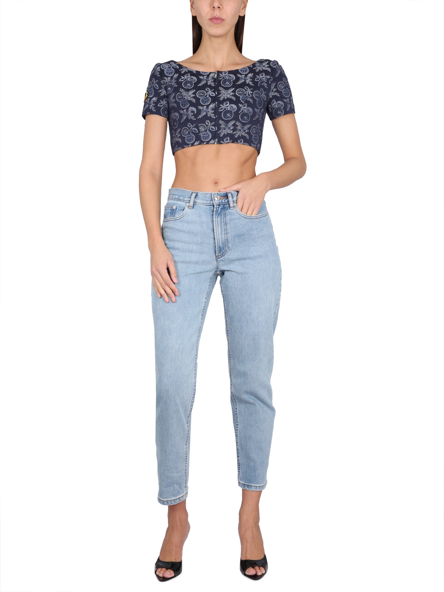 ETRO    COTTON DENIM CROP TOP