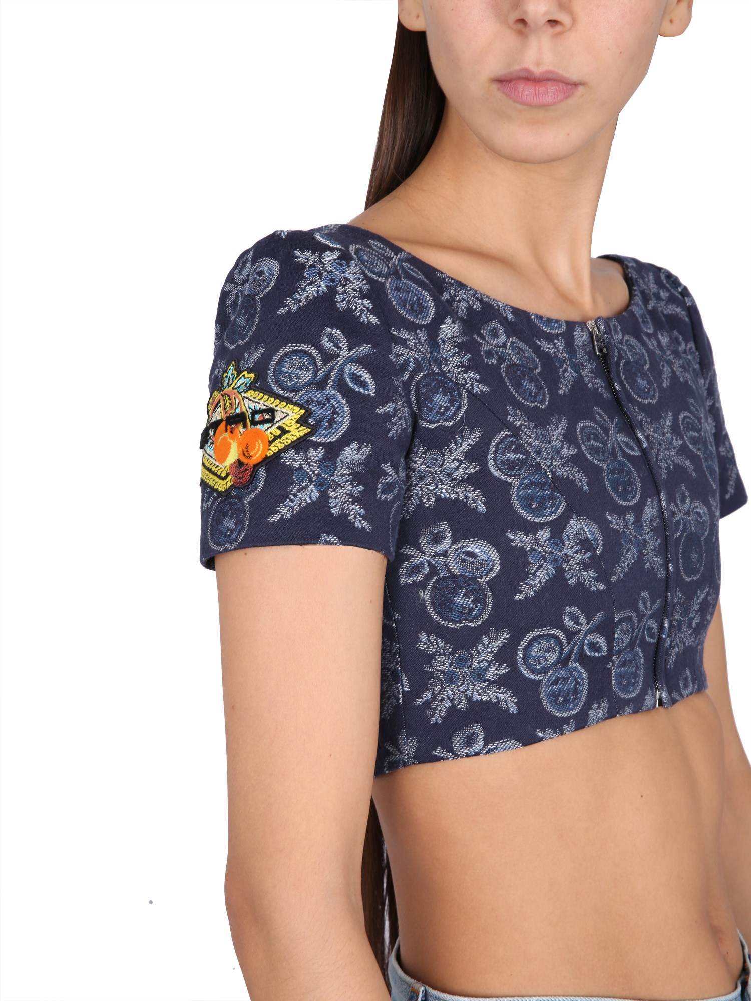 ETRO    COTTON DENIM CROP TOP