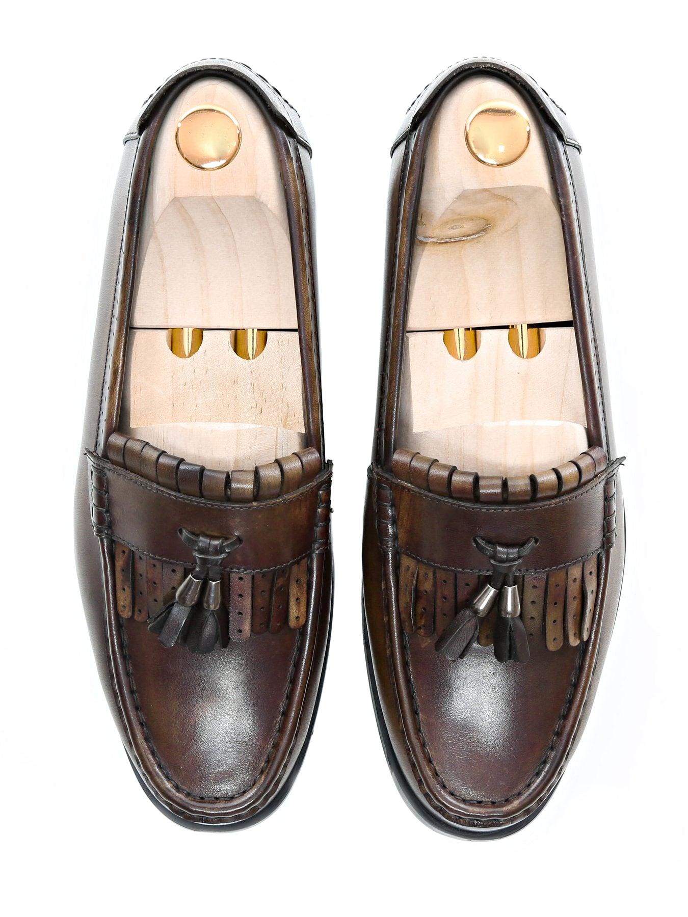 Fringe Classic Loafer - Khakis with Tassel (Hand Painted Patina)