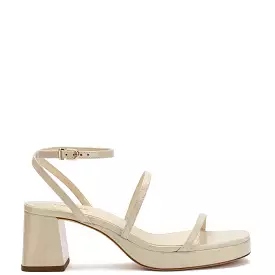 Gio Sandal In Ivory Patent Leather