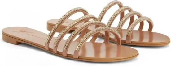 Giuseppe Zanotti Iride crystal-embellished leather sandals Pink