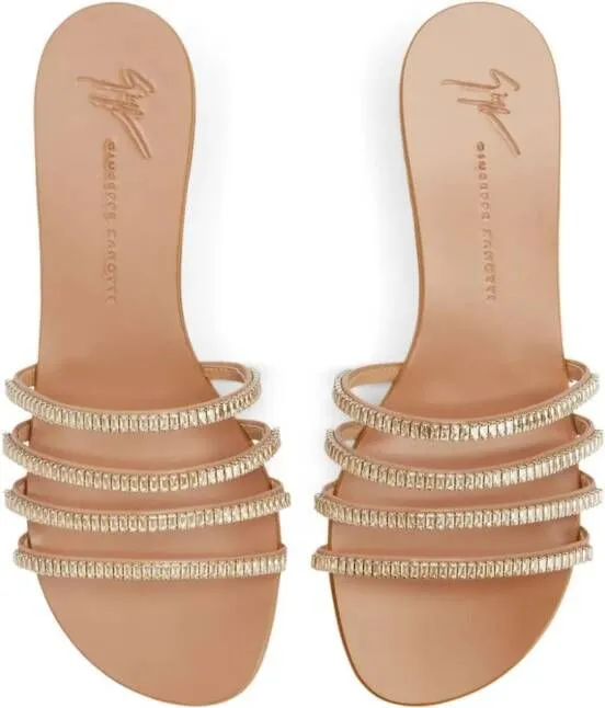 Giuseppe Zanotti Iride crystal-embellished leather sandals Pink