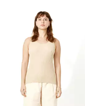 Giza High Gauge Rib Tank in Light Brown