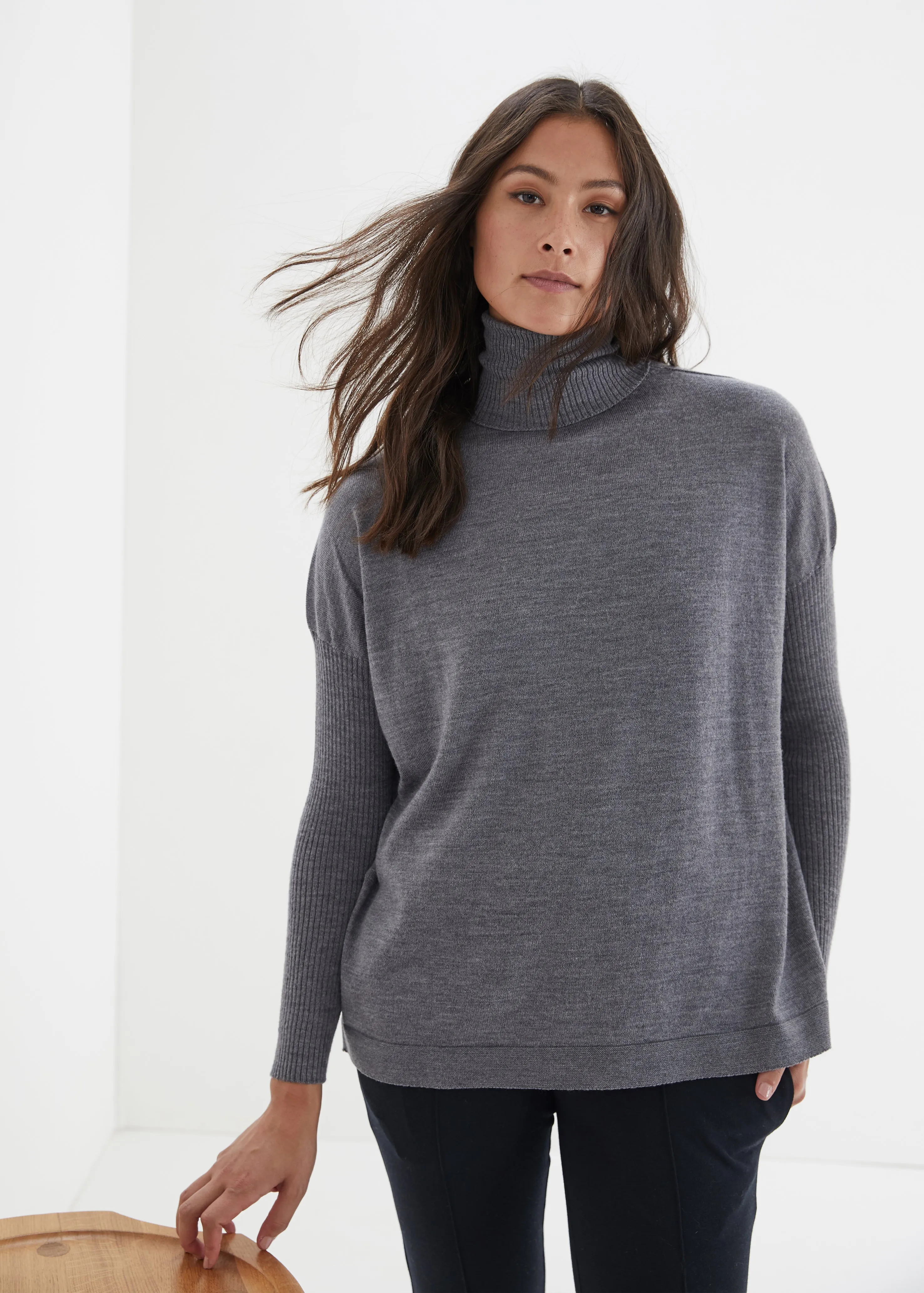 Hadid Oversized Polo Neck Sweater