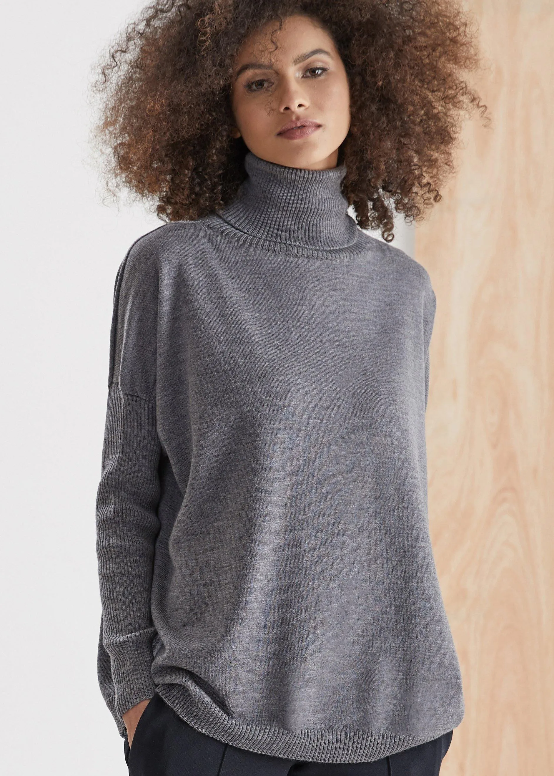 Hadid Oversized Polo Neck Sweater