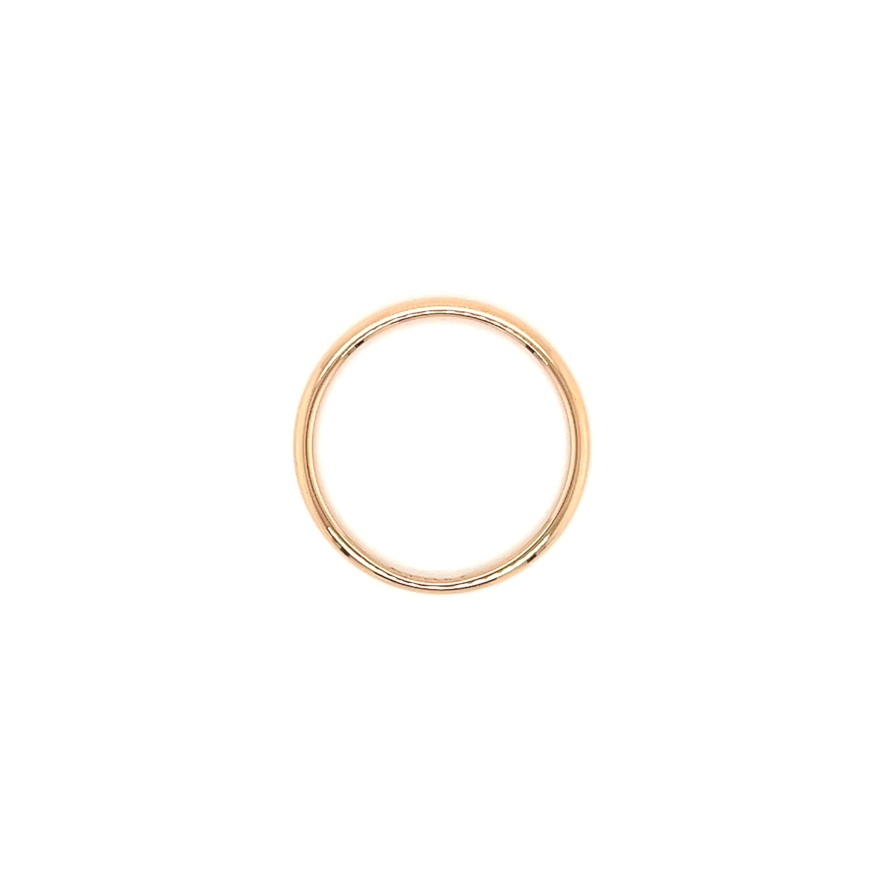 Half Round 2mm Ring with Light Weight in 14K Rose Gold