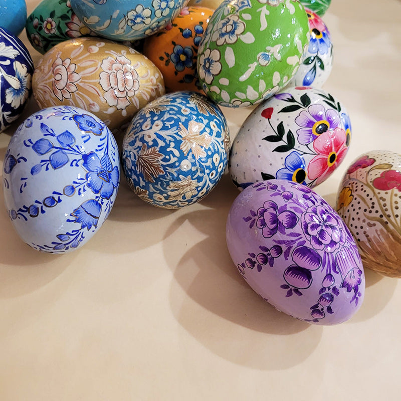 Hand painted Wooden Eggs Assorted - Large