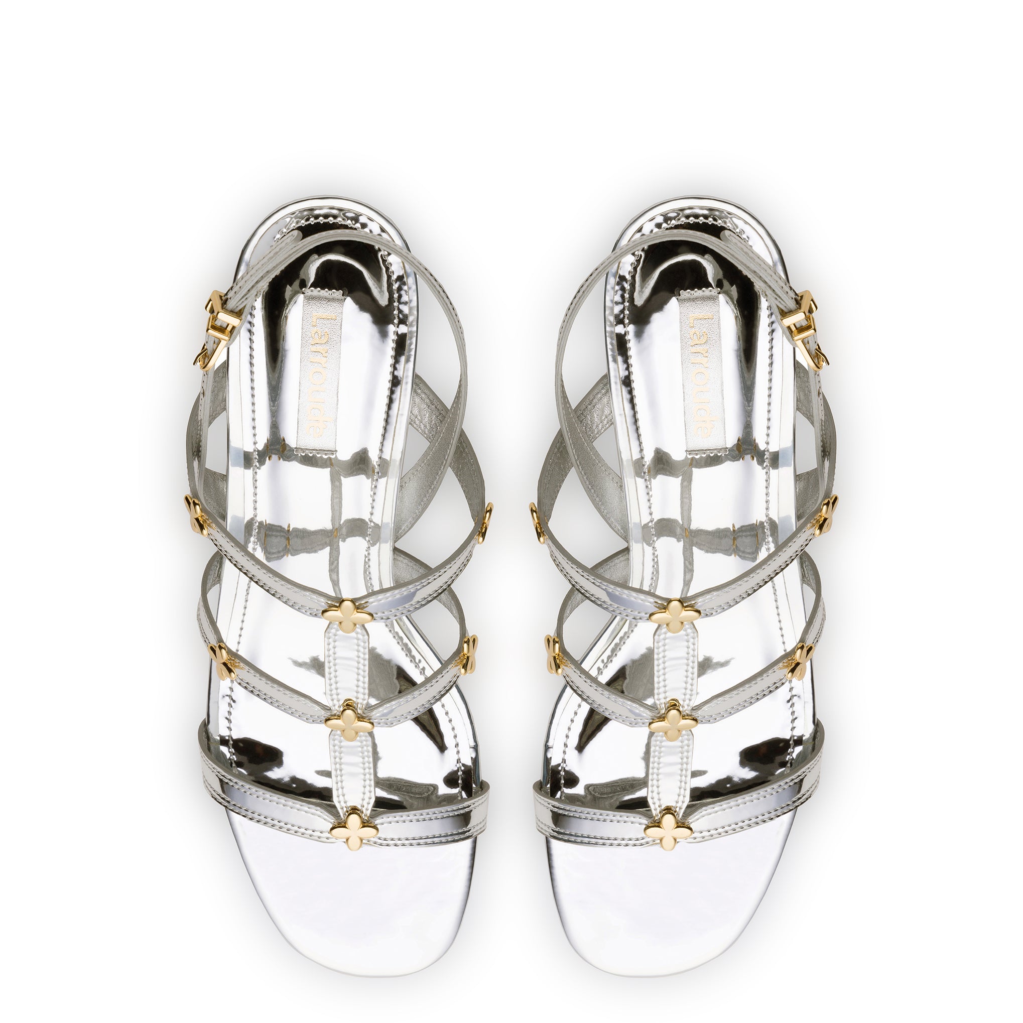 Harmony Block Sandal In Silver Specchio