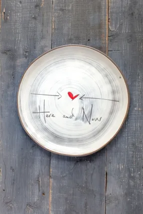 Here and Now Hand Painted Ceramic Small Round Plate