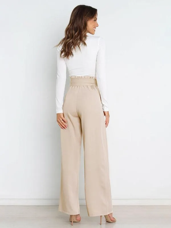 High Waist Wide Leg Women's Pants