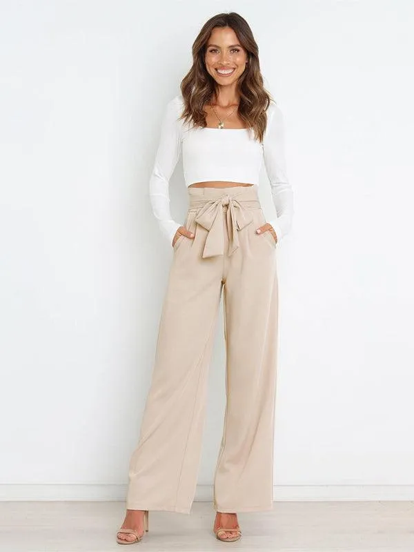 High Waist Wide Leg Women's Pants