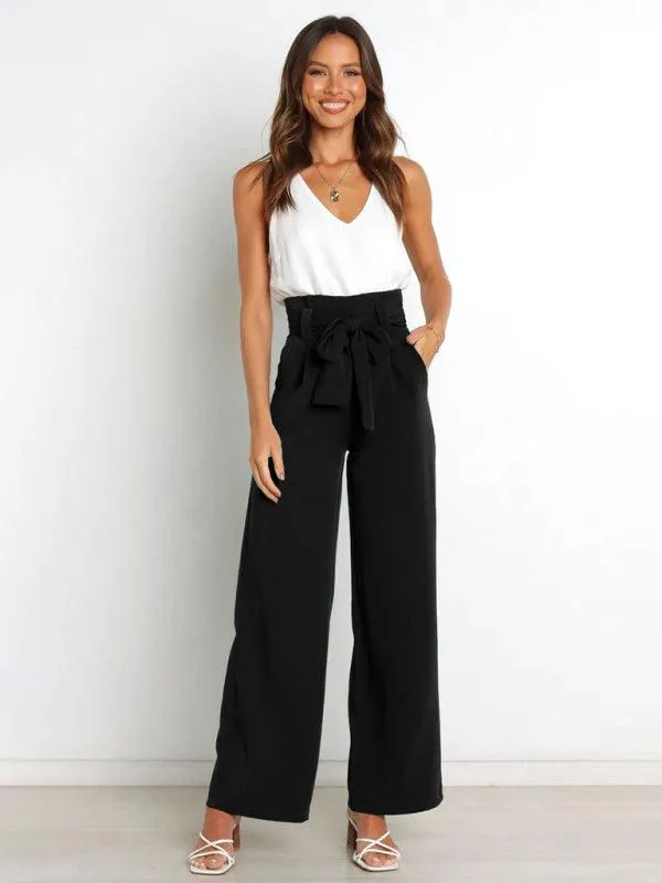 High Waist Wide Leg Women's Pants