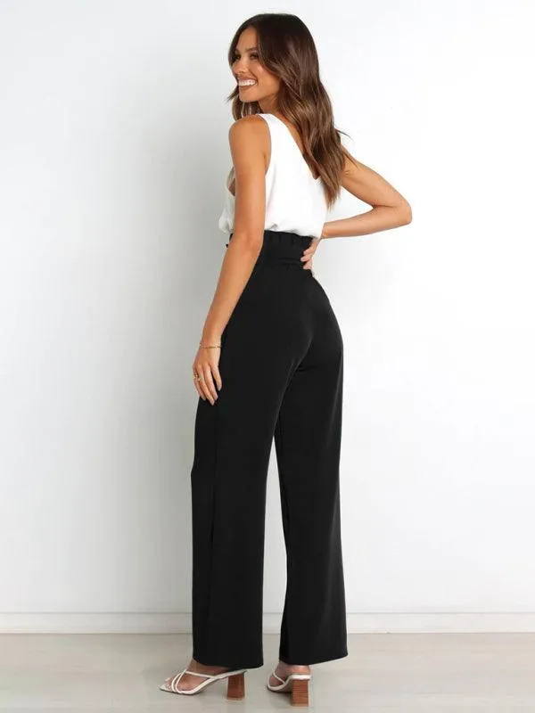 High Waist Wide Leg Women's Pants