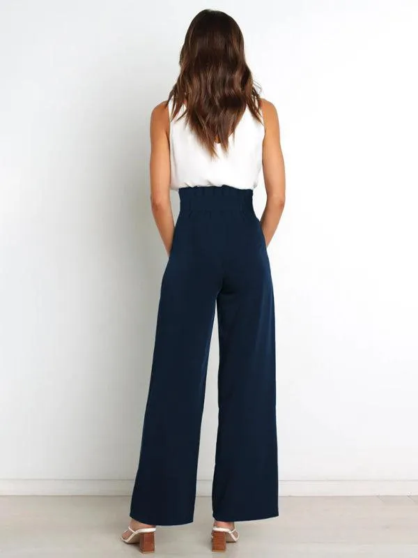 High Waist Wide Leg Women's Pants