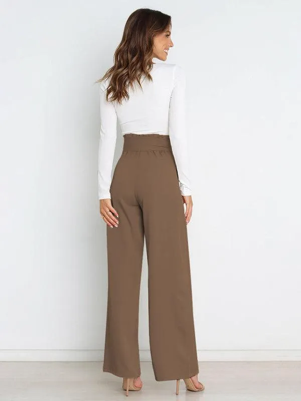 High Waist Wide Leg Women's Pants