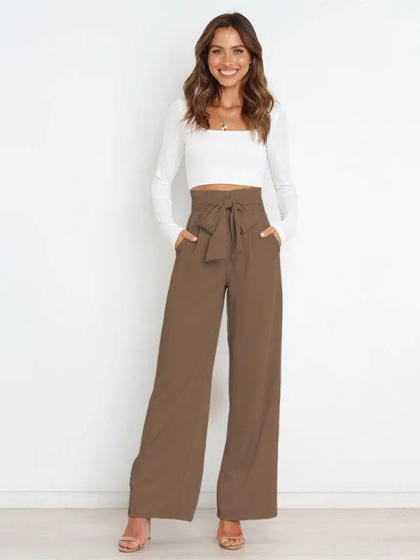 High Waist Wide Leg Women's Pants