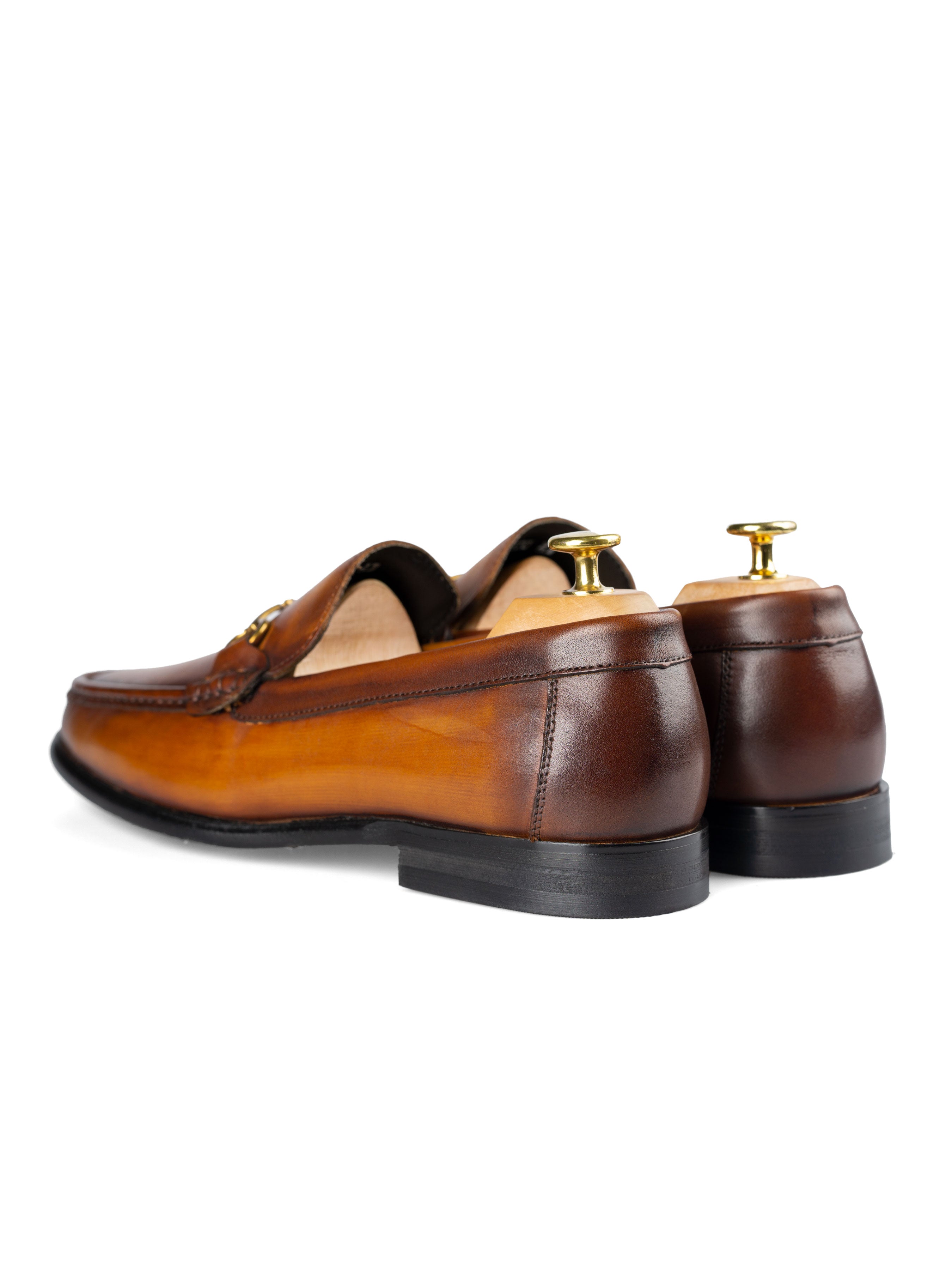 Horsebit Moccasin Loafer - Cognac Tan (Hand Painted Patina)