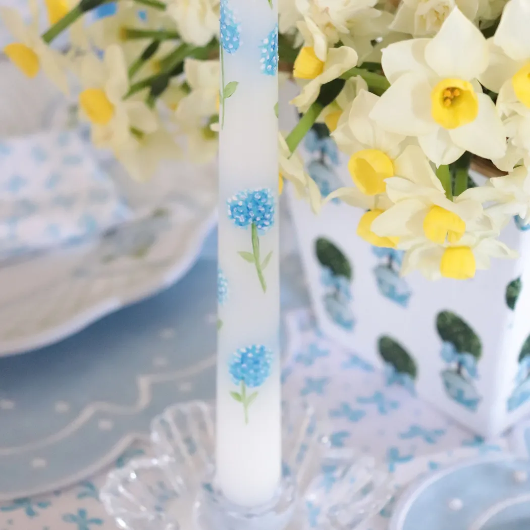 Hydrangea Hand Painted Candle