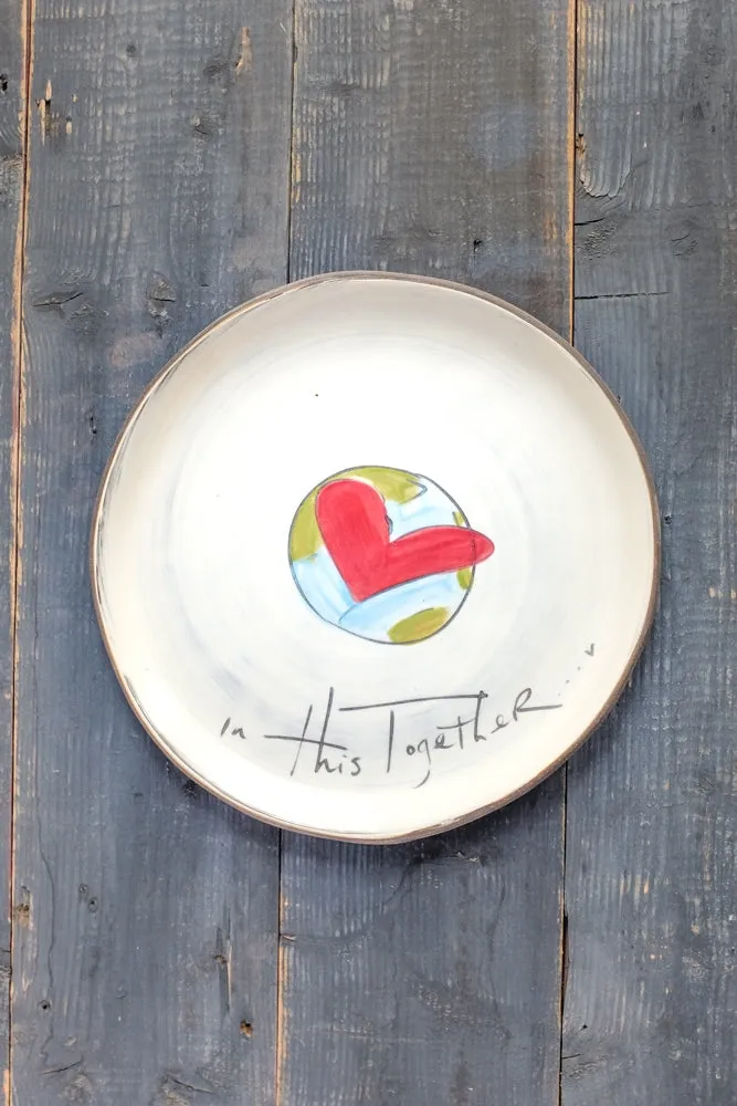 In This Together Hand Painted Ceramic Small Round Plate