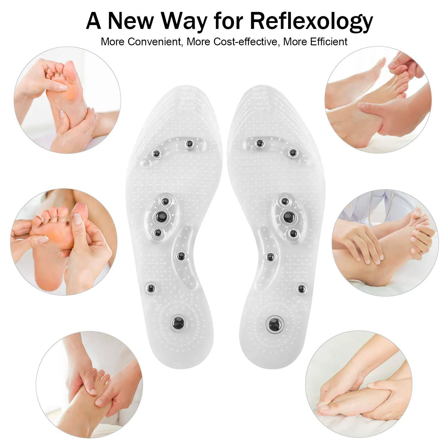 Insoles for Women & Men Cuttable Acupressure Magnetic Massage