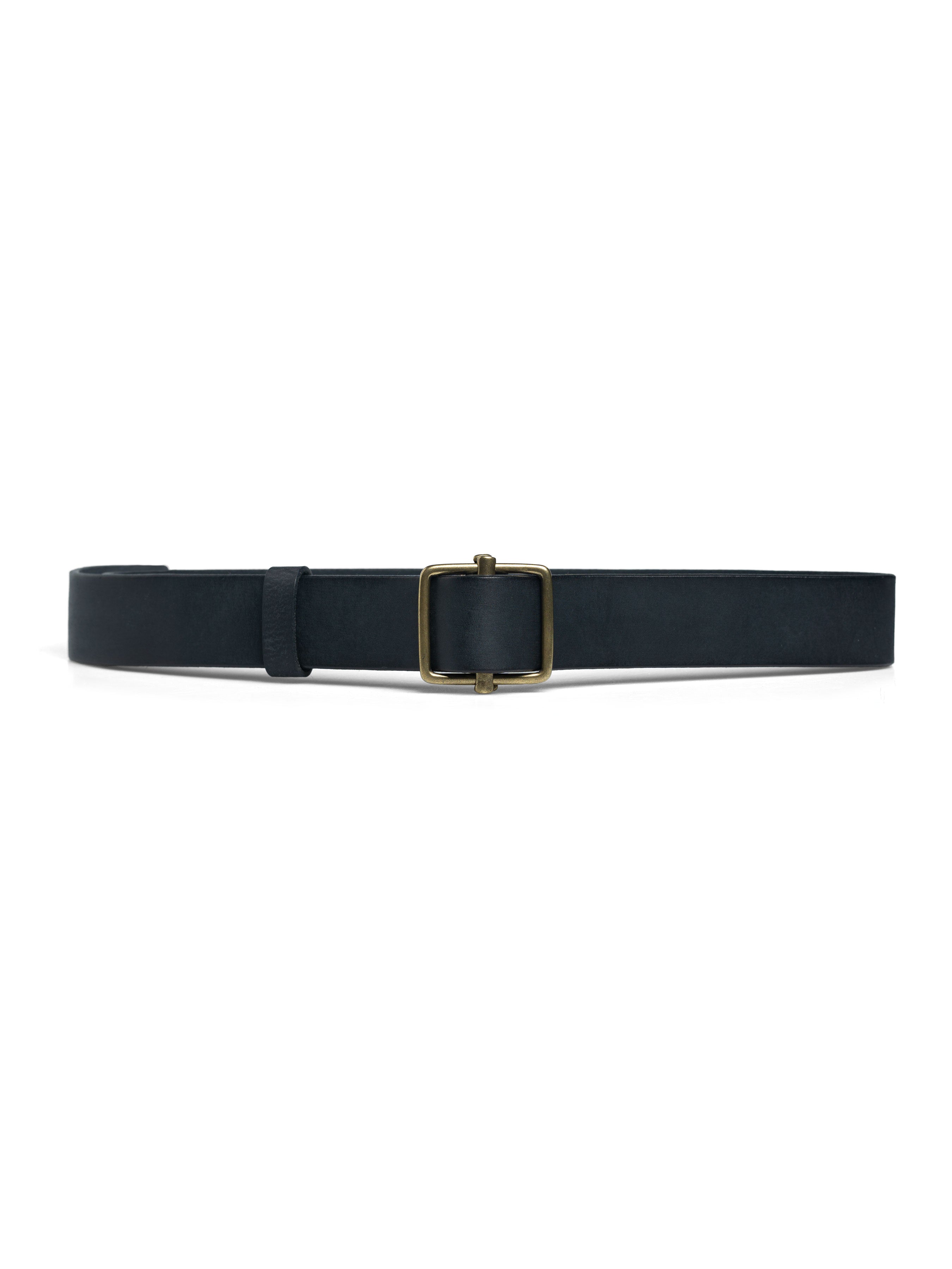 Italian Rustic Leather Belt with Adjuster Gold-toned Buckle