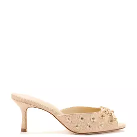 Jasmine Mule In Beige Raffia