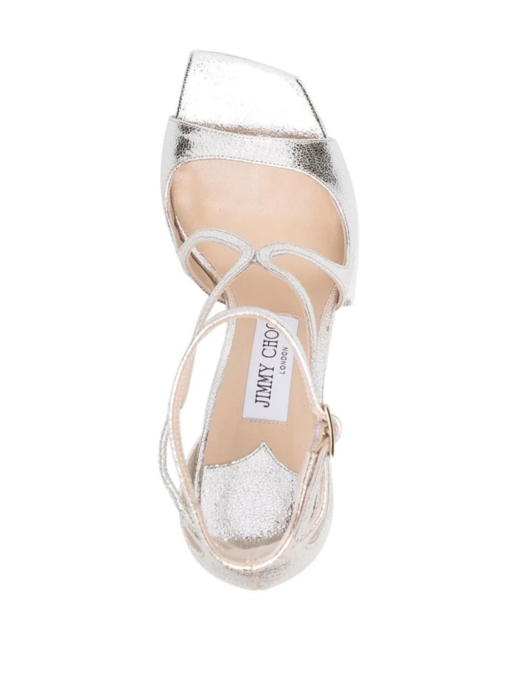 JIMMY CHOO Azia 95 Sandals In Champagne With Glitter