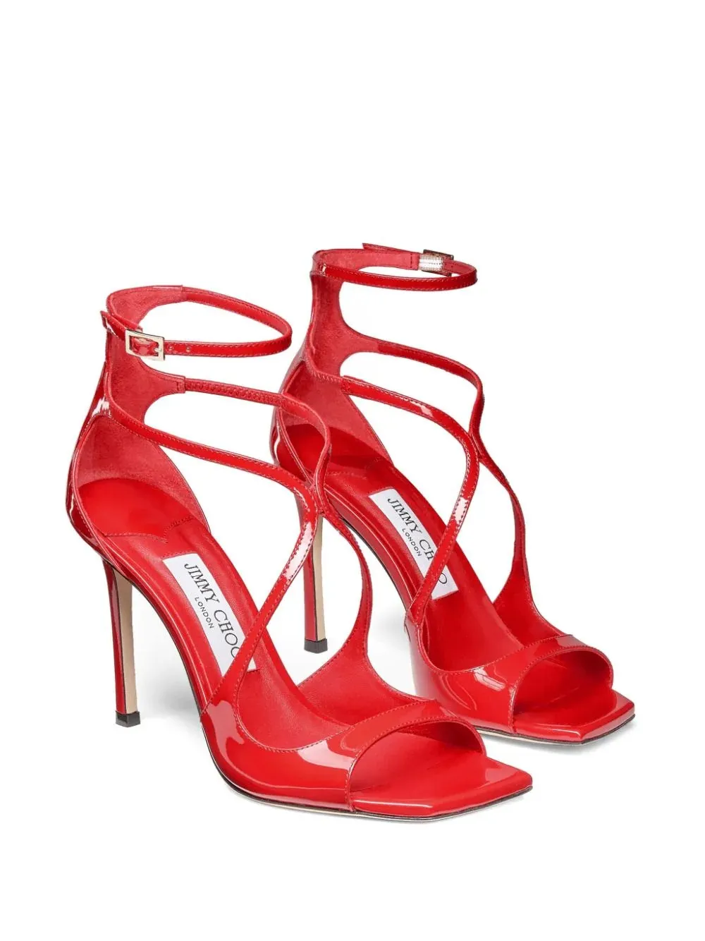 JIMMY CHOO Azia Sandals In Red Patent Leather