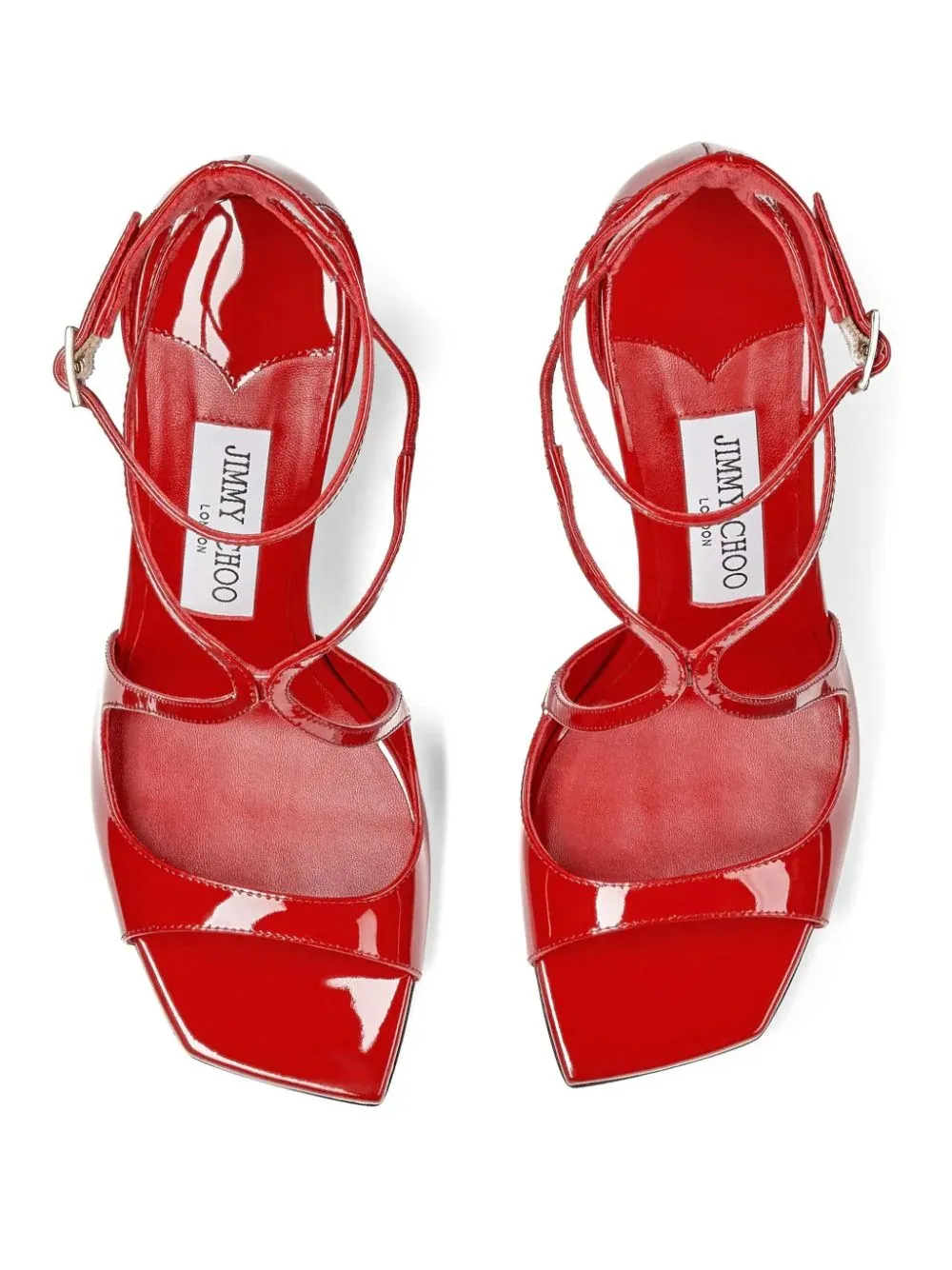 JIMMY CHOO Azia Sandals In Red Patent Leather