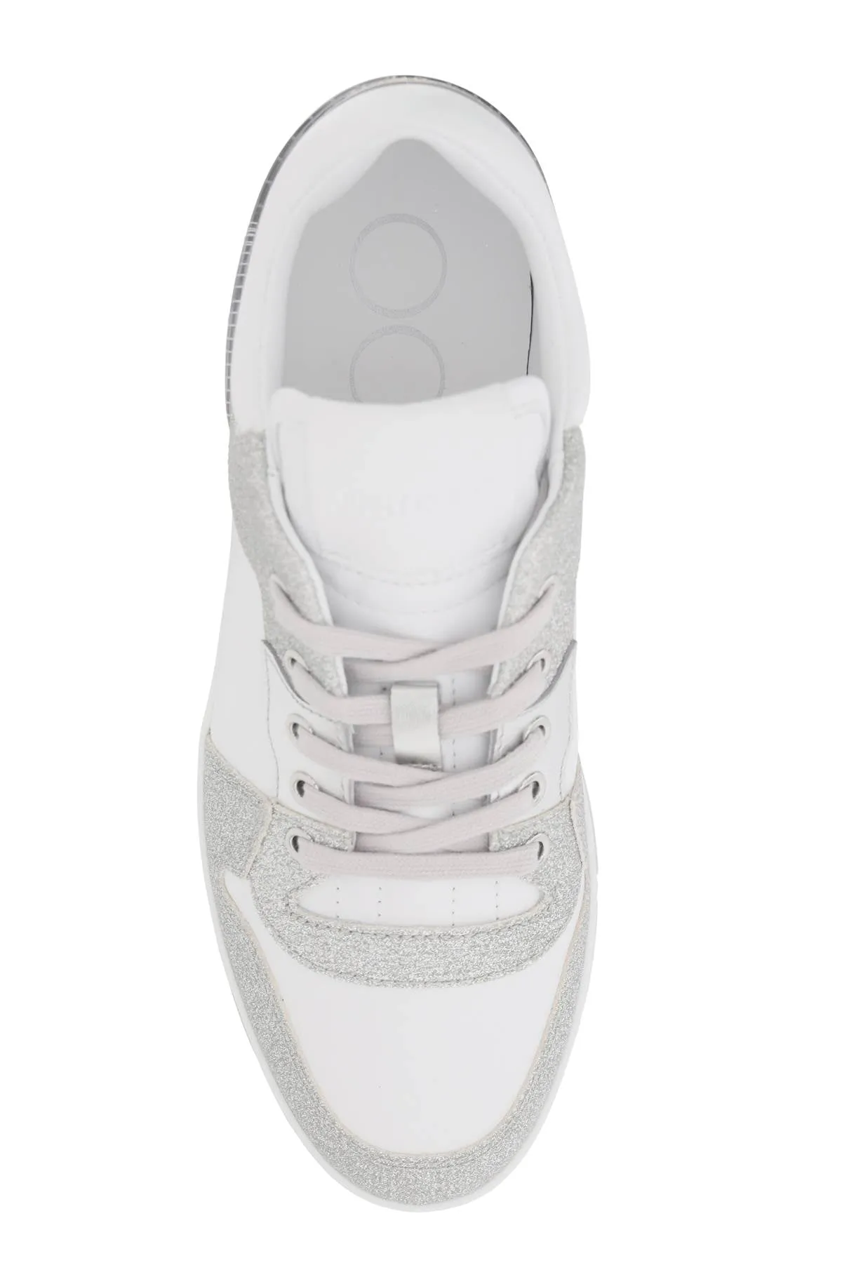 Jimmy Choo - Baskets Jimmy Choo 'Florent' Glittered Sneakers With Lettering Logo