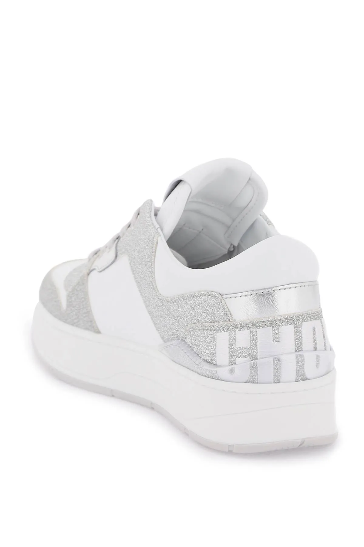 Jimmy Choo - Baskets Jimmy Choo 'Florent' Glittered Sneakers With Lettering Logo