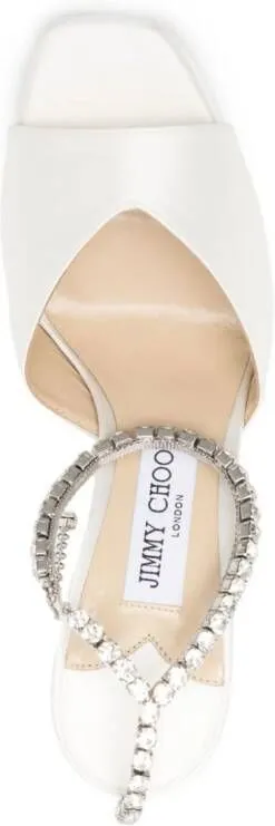 Jimmy Choo Saeda 125mm satin sandals White