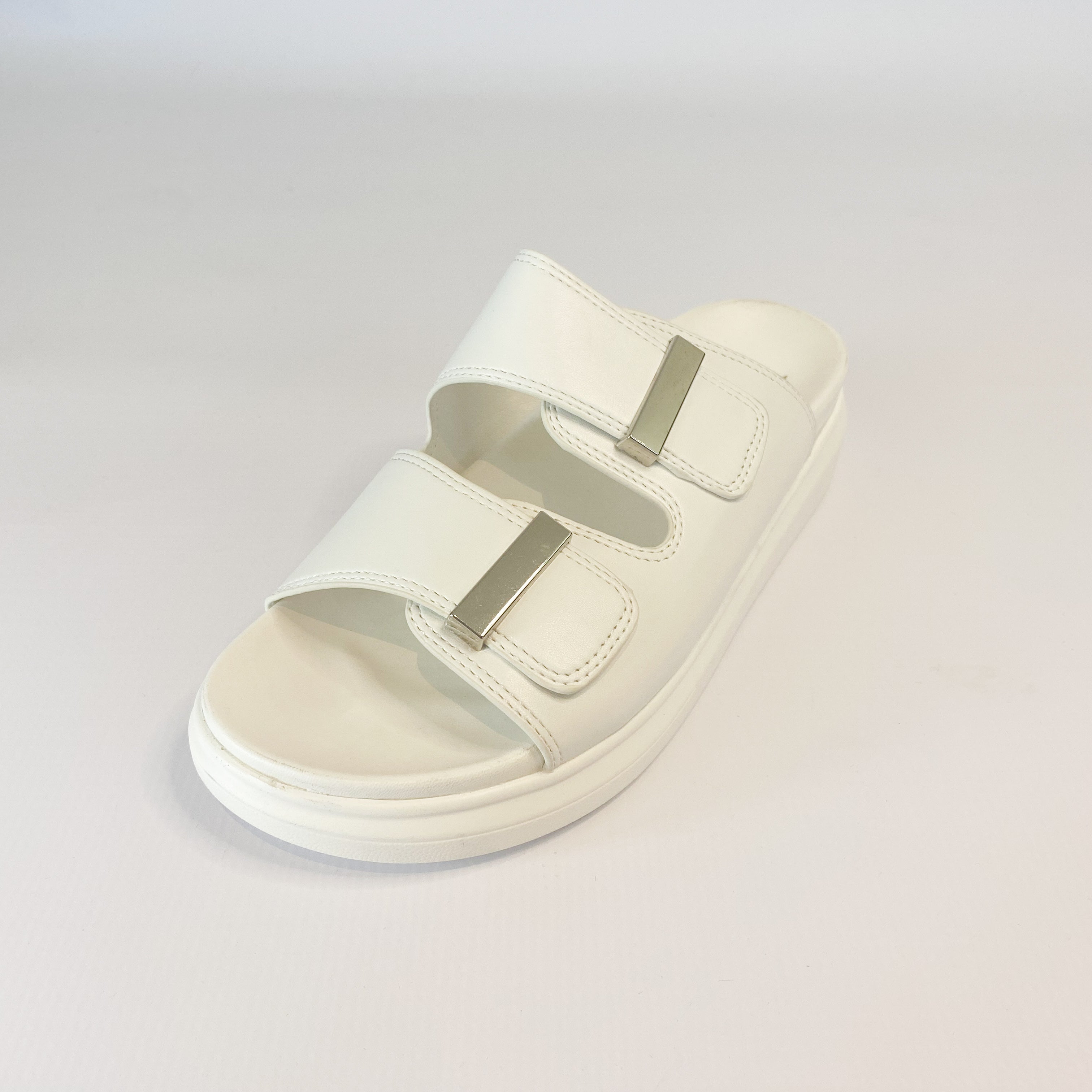 KG white double strap sandal