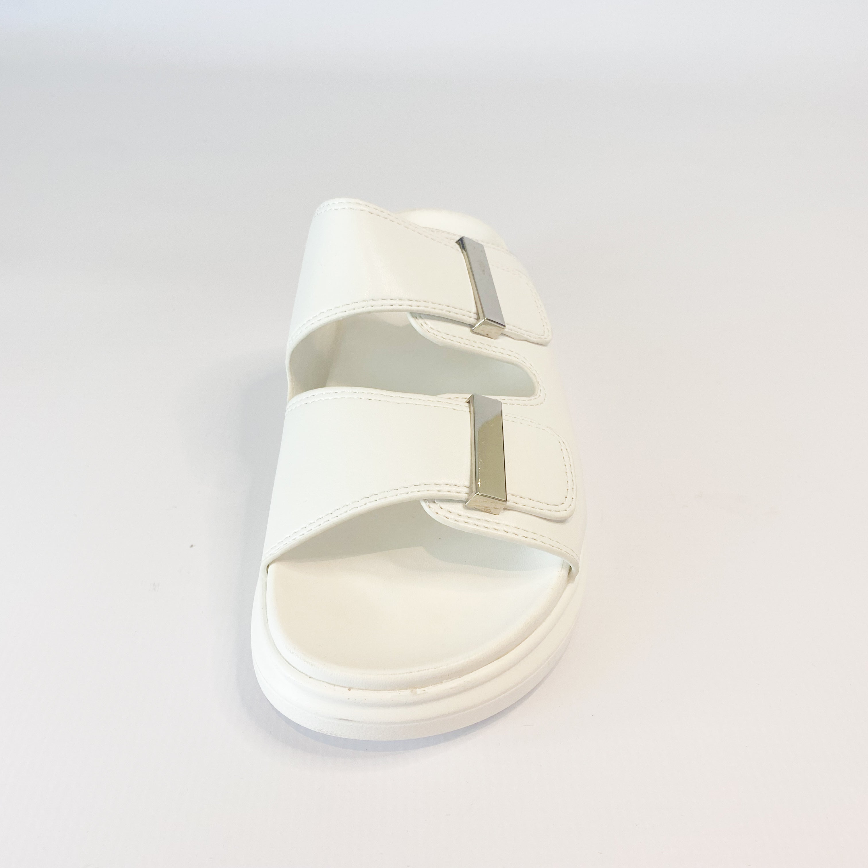 KG white double strap sandal