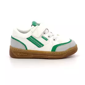 KICKERS KOUIC blanc gris & vert chaussure/basket