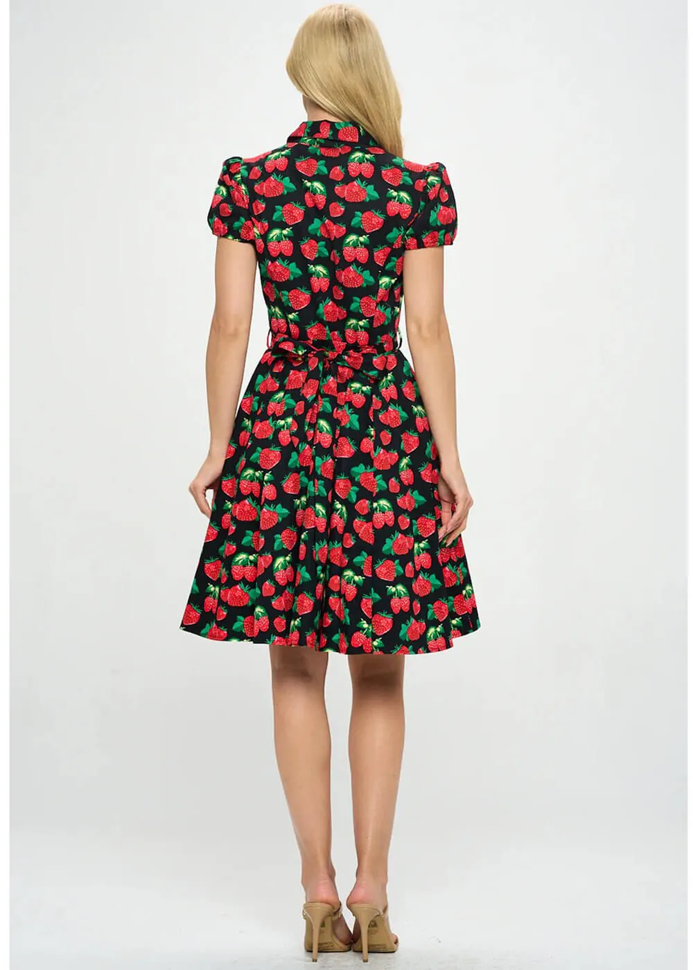 LA Soul Anna Strawberry A-Line Dress Black