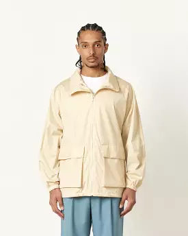 Laminate Zip Blouson in Light Beige