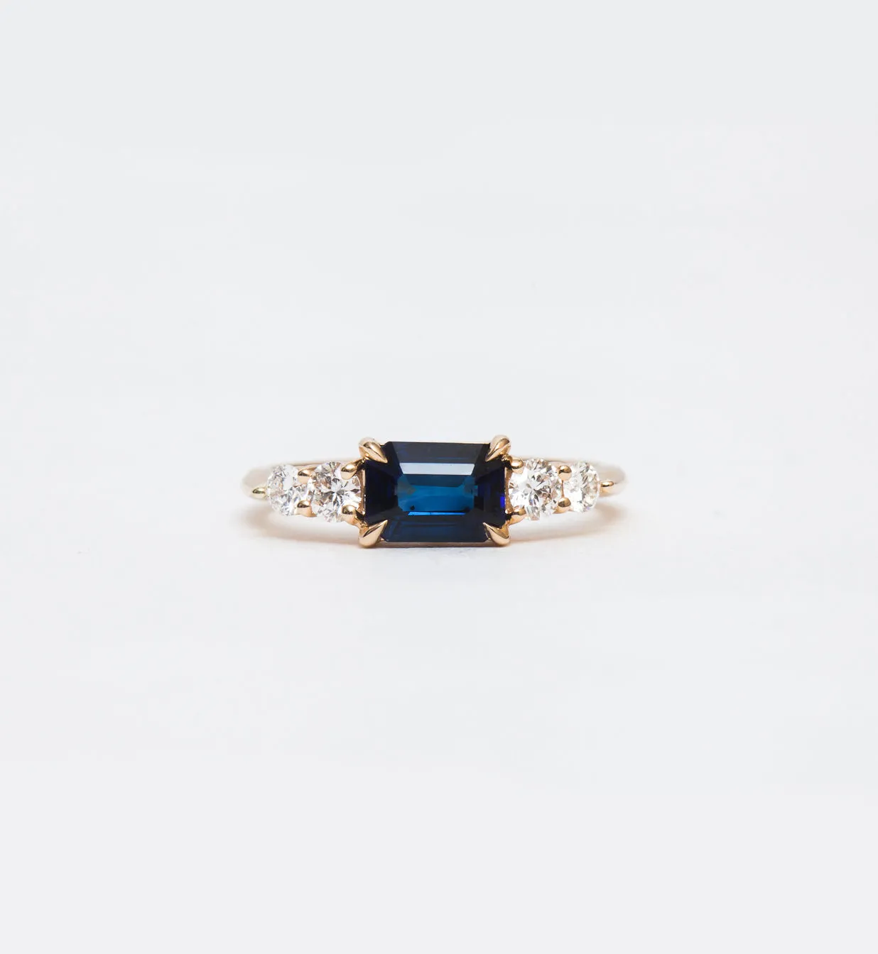 Large Sapphire Five Stone Bea Ring