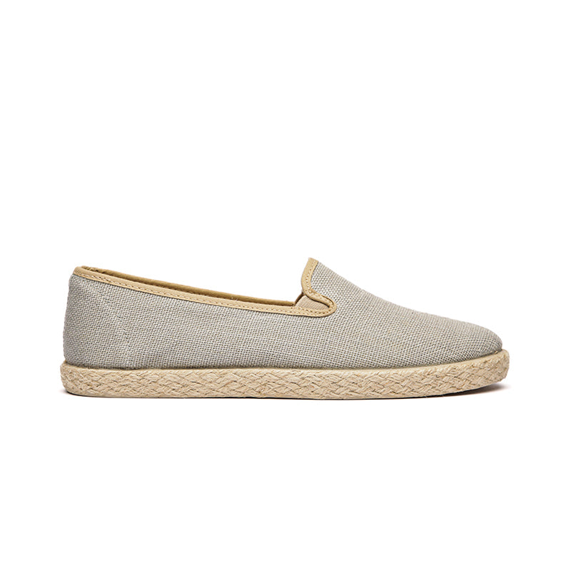 Linen Yute Slip-on Sneakers in Light Grey