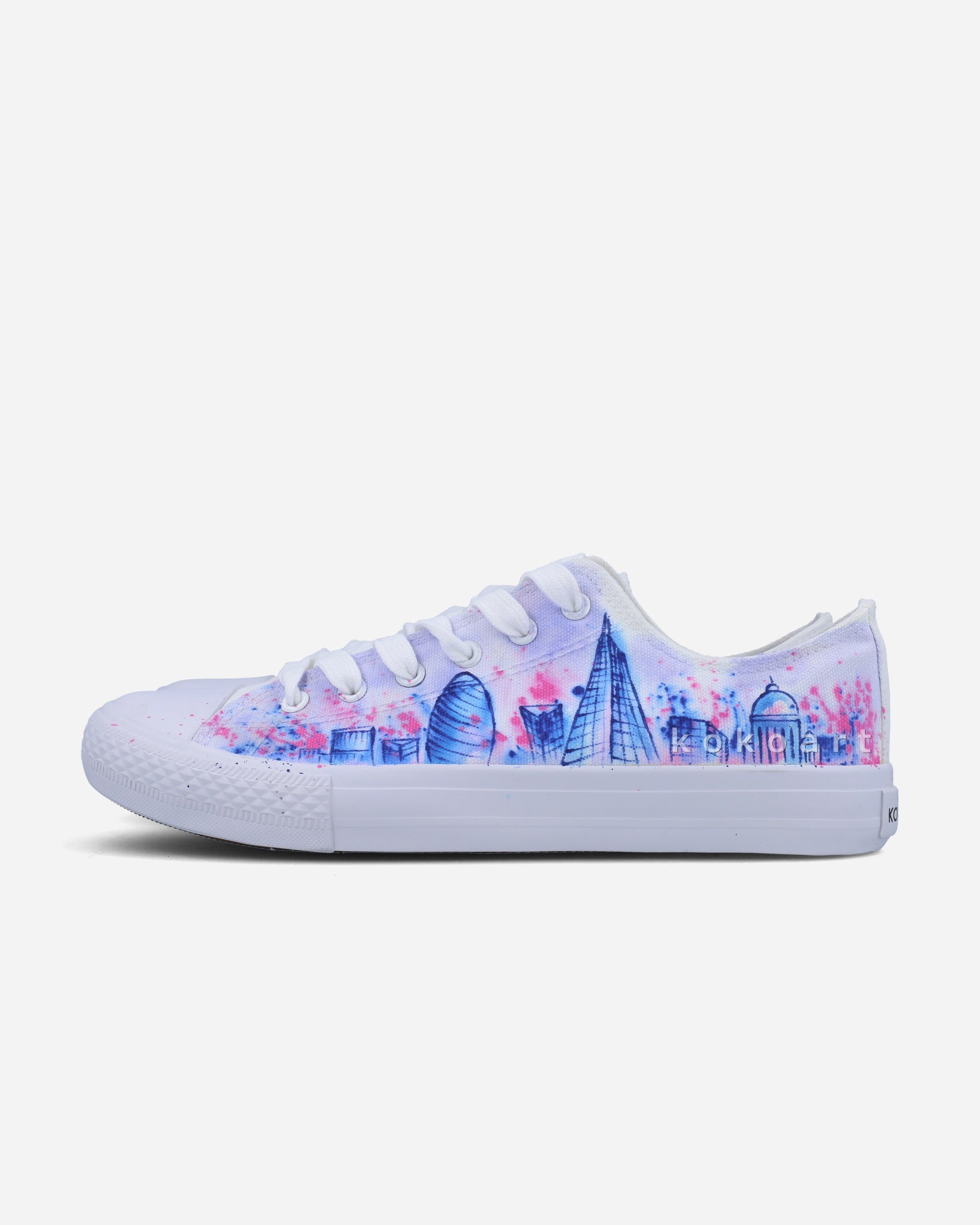 London Skyline Watercolour Hand Painted Shoes