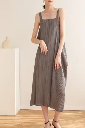 Loose Irregular Pleated Overall Dress