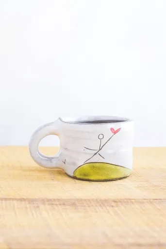 Love the Earth Hand Painted Ceramic Mini Mug