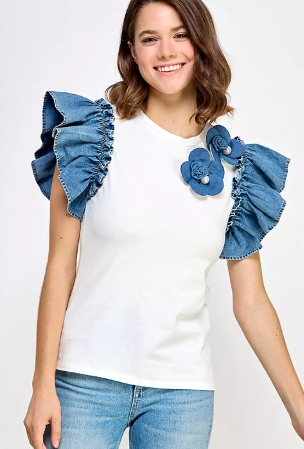 LP8760 Denim bell sleeves