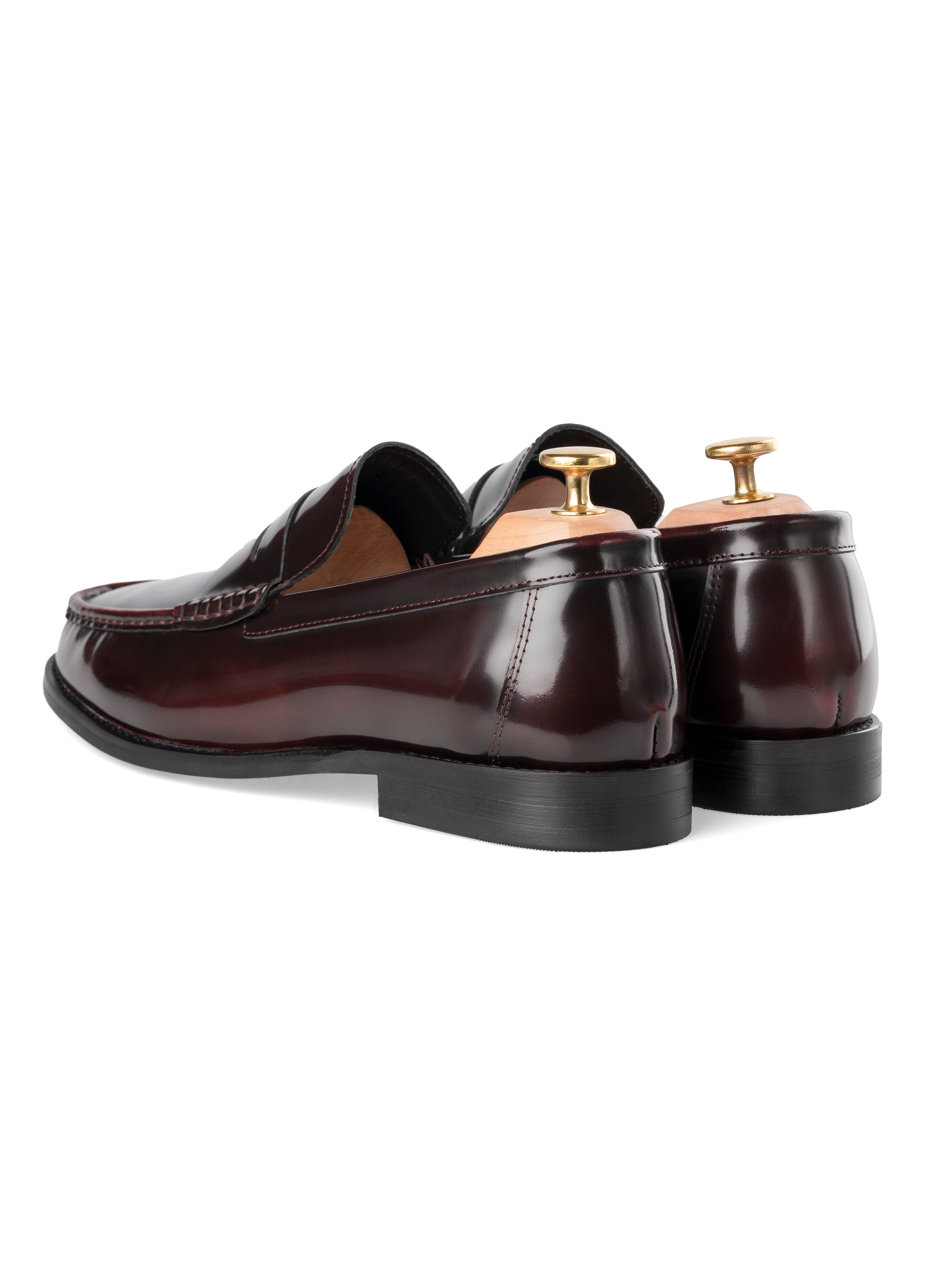 Marco Penny Loafer - Red Burgundy Polished Leather