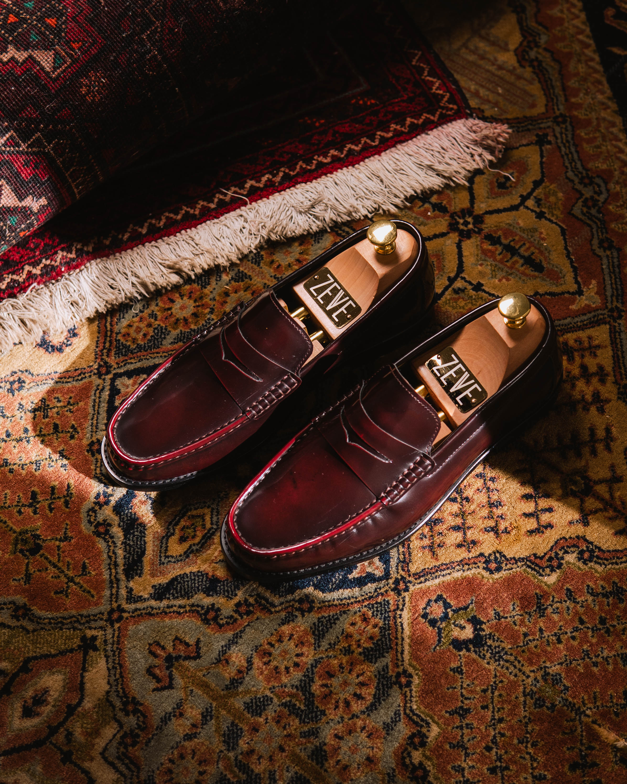 Marco Penny Loafer - Red Burgundy Polished Leather