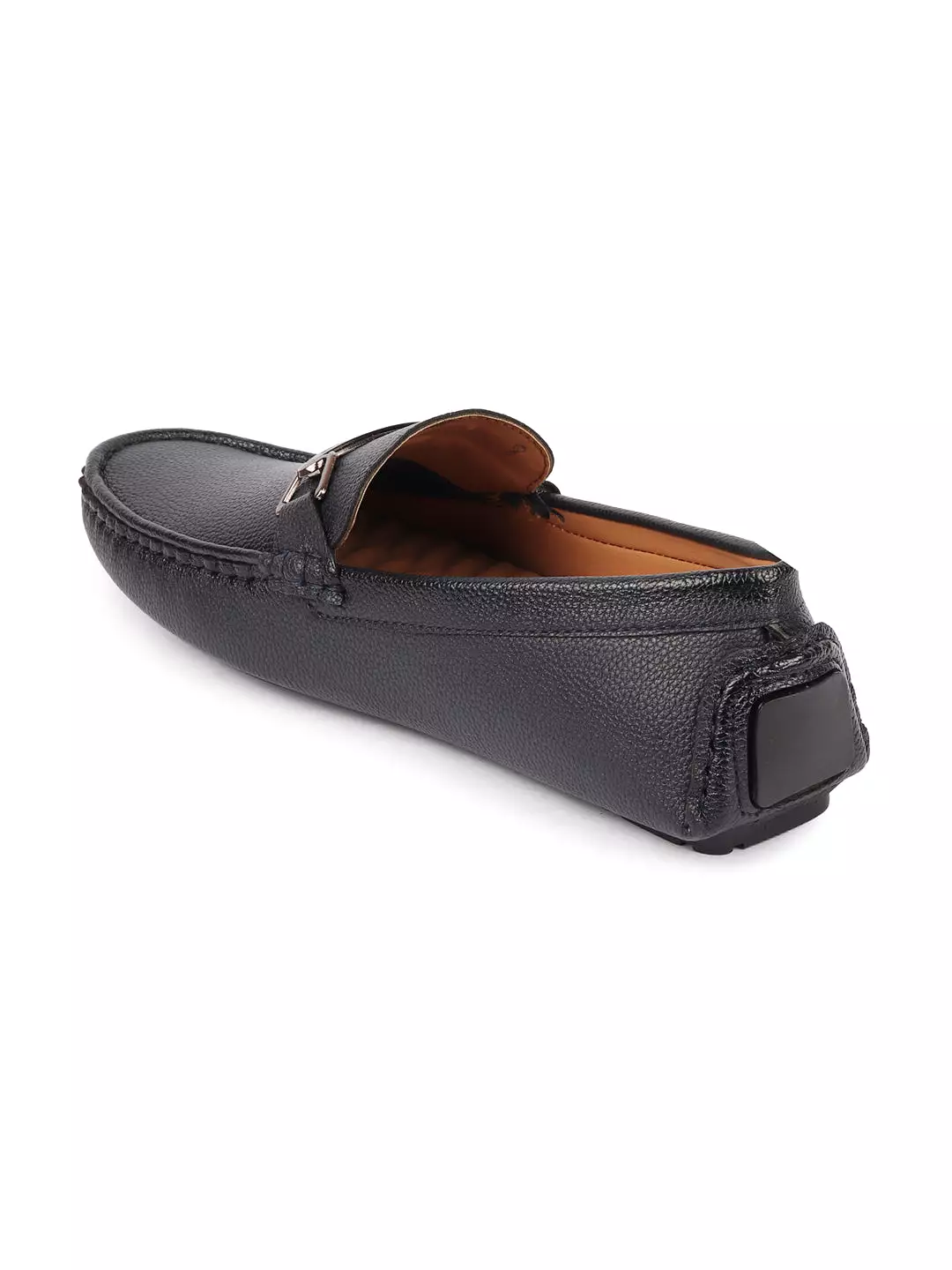 Men Blue Casual Slip On Textured Stitched Design Driving Loafer and Moccasin Shoes